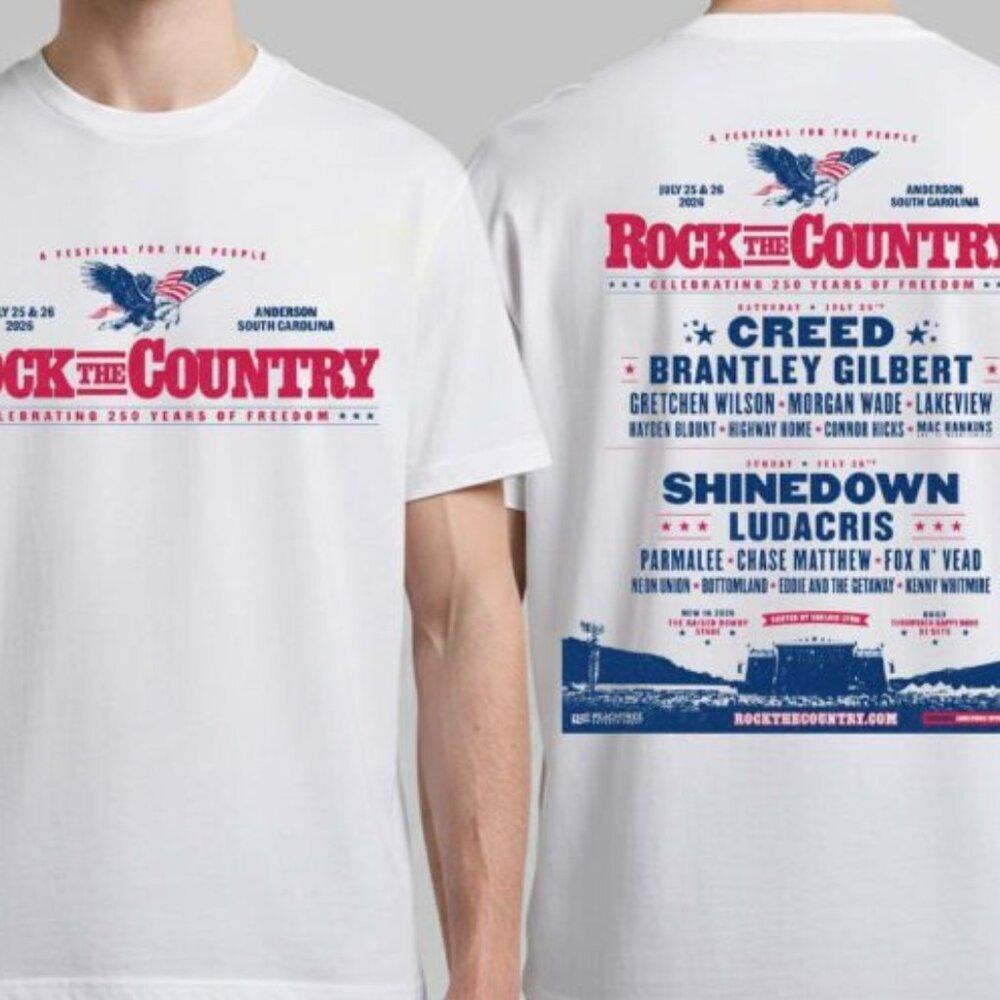 Rock The Country Celebrating 250 Years Of Freedom Full Lineup Unisex T Shirt 90